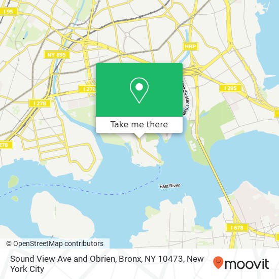Sound View Ave and Obrien, Bronx, NY 10473 map