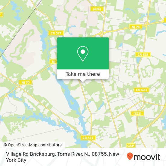 Mapa de Village Rd Bricksburg, Toms River, NJ 08755