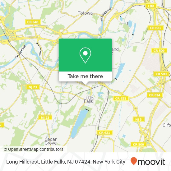 Mapa de Long Hillcrest, Little Falls, NJ 07424