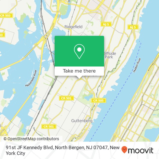 91st JF Kennedy Blvd, North Bergen, NJ 07047 map