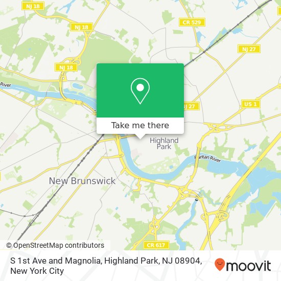 S 1st Ave and Magnolia, Highland Park, NJ 08904 map