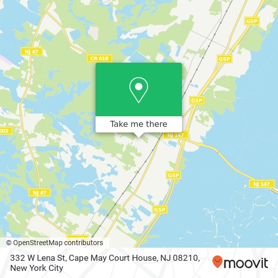 Mapa de 332 W Lena St, Cape May Court House, NJ 08210