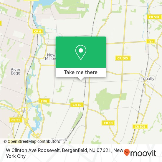 Mapa de W Clinton Ave Roosevelt, Bergenfield, NJ 07621