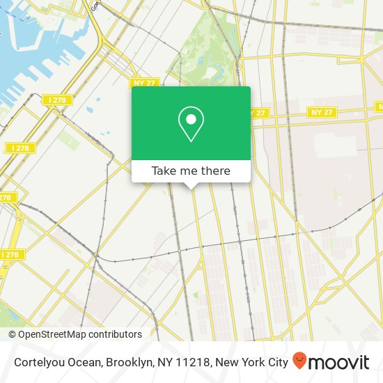 Mapa de Cortelyou Ocean, Brooklyn, NY 11218