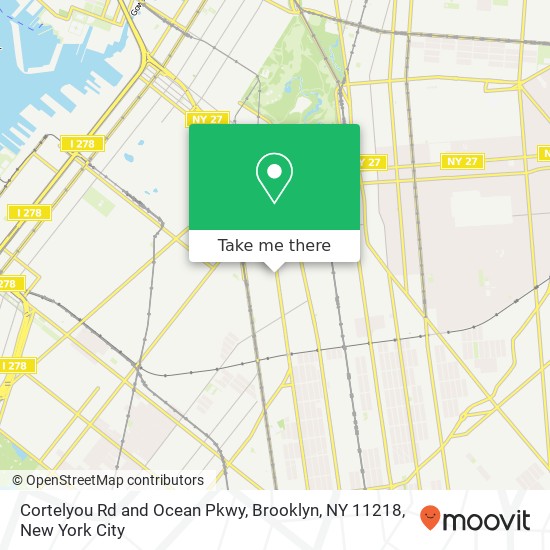 Cortelyou Rd and Ocean Pkwy, Brooklyn, NY 11218 map