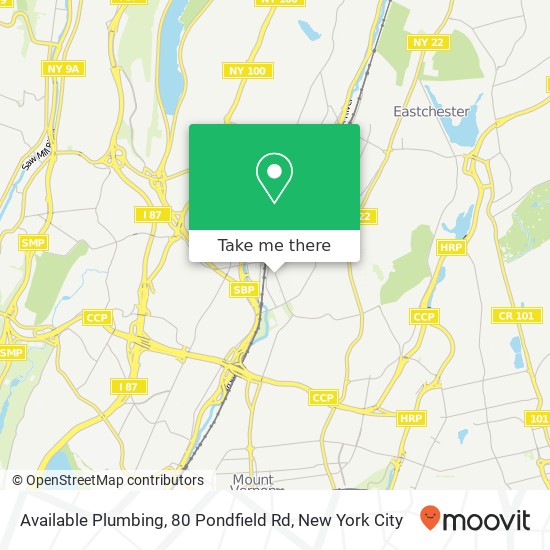 Mapa de Available Plumbing, 80 Pondfield Rd