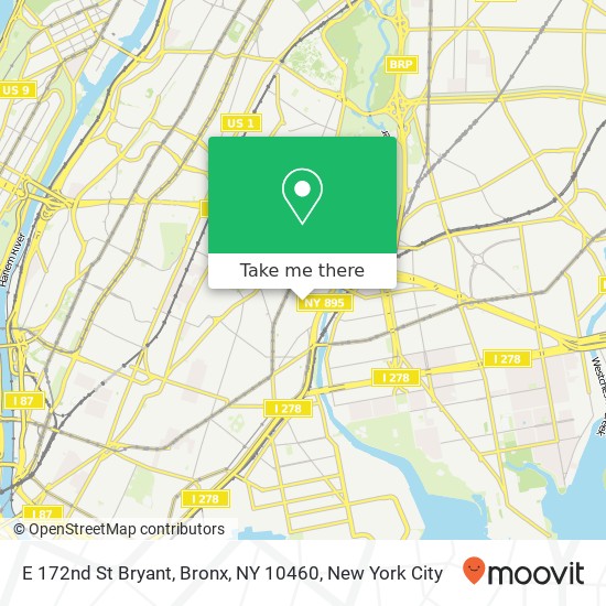 Mapa de E 172nd St Bryant, Bronx, NY 10460