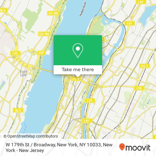 Mapa de W 179th St / Broadway, New York, NY 10033