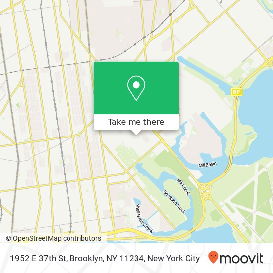 Mapa de 1952 E 37th St, Brooklyn, NY 11234