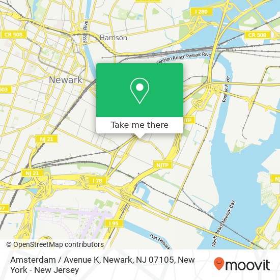 Amsterdam / Avenue K, Newark, NJ 07105 map