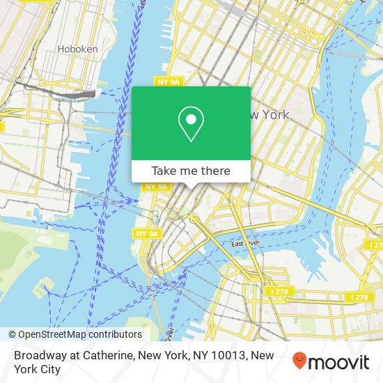 Mapa de Broadway at Catherine, New York, NY 10013
