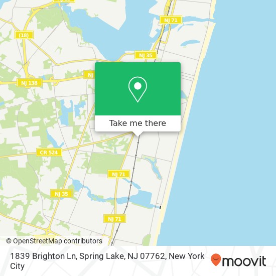 Mapa de 1839 Brighton Ln, Spring Lake, NJ 07762