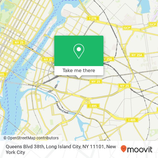 Mapa de Queens Blvd 38th, Long Island City, NY 11101