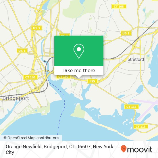 Mapa de Orange Newfield, Bridgeport, CT 06607