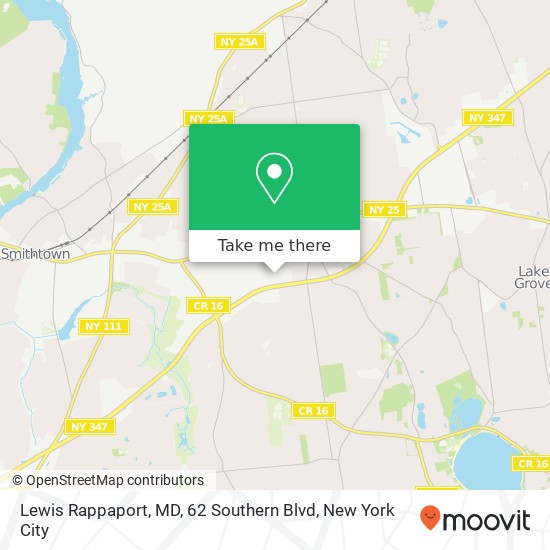 Mapa de Lewis Rappaport, MD, 62 Southern Blvd