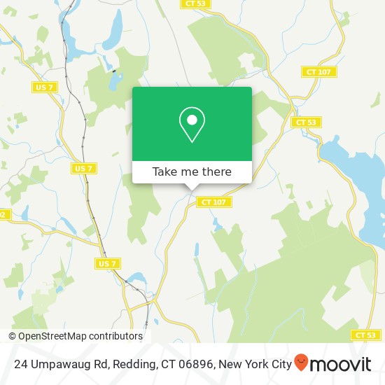 Mapa de 24 Umpawaug Rd, Redding, CT 06896