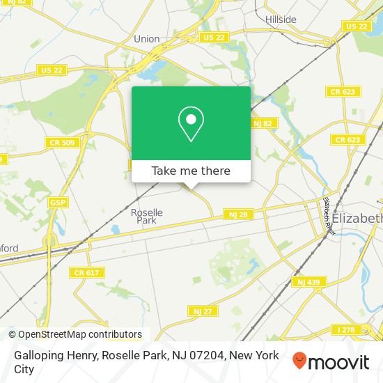 Mapa de Galloping Henry, Roselle Park, NJ 07204