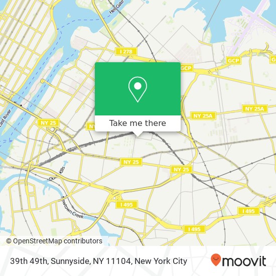 39th 49th, Sunnyside, NY 11104 map