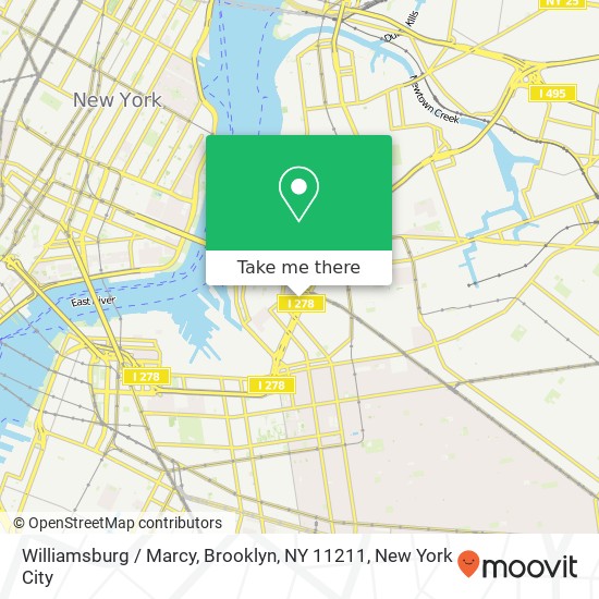 Mapa de Williamsburg / Marcy, Brooklyn, NY 11211