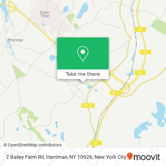 Mapa de 2 Bailey Farm Rd, Harriman, NY 10926