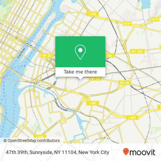 47th 39th, Sunnyside, NY 11104 map