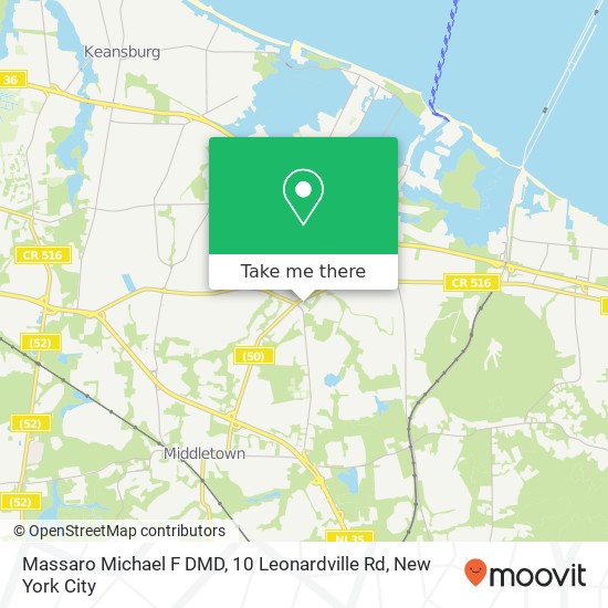 Mapa de Massaro Michael F DMD, 10 Leonardville Rd