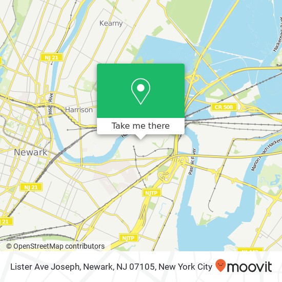 Mapa de Lister Ave Joseph, Newark, NJ 07105