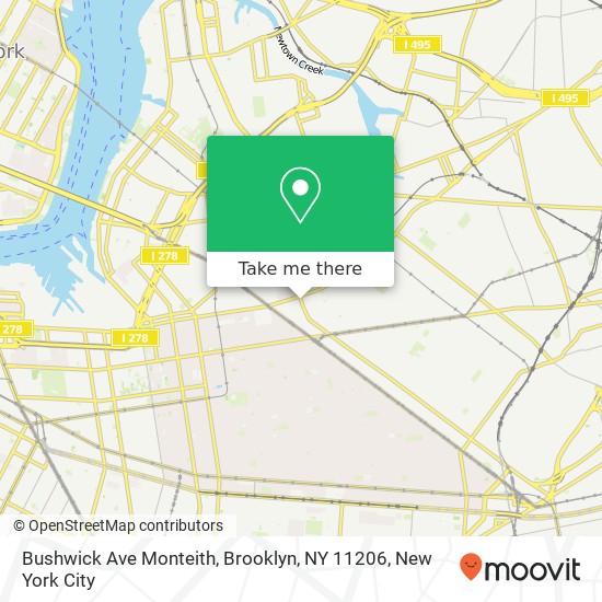 Bushwick Ave Monteith, Brooklyn, NY 11206 map