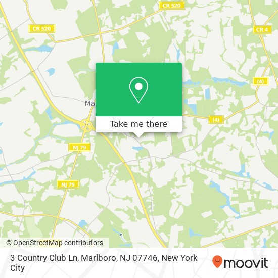Mapa de 3 Country Club Ln, Marlboro, NJ 07746
