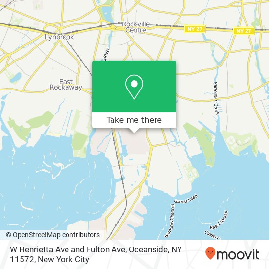 Mapa de W Henrietta Ave and Fulton Ave, Oceanside, NY 11572