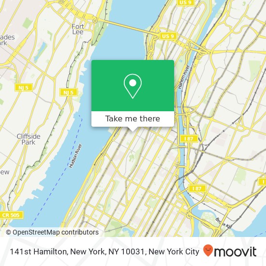 141st Hamilton, New York, NY 10031 map