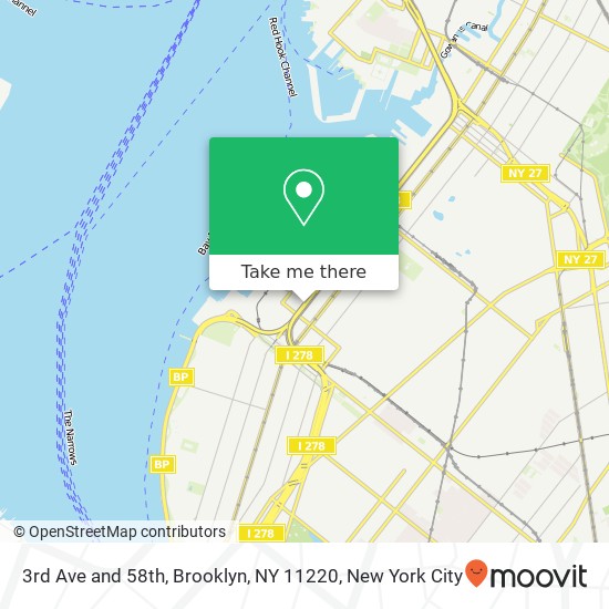 Mapa de 3rd Ave and 58th, Brooklyn, NY 11220