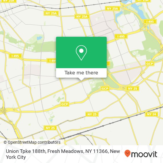Mapa de Union Tpke 188th, Fresh Meadows, NY 11366