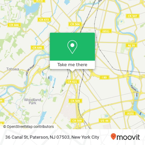 Mapa de 36 Canal St, Paterson, NJ 07503