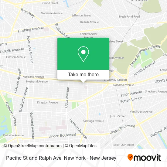 Pacific St and Ralph Ave map