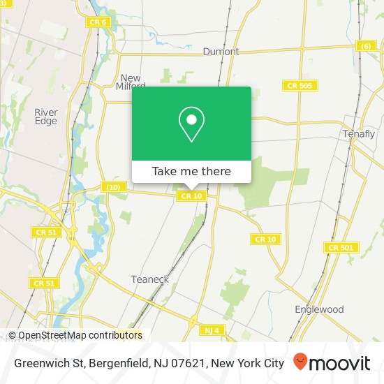 Mapa de Greenwich St, Bergenfield, NJ 07621