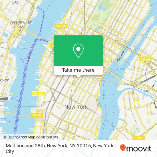 Madison and 28th, New York, NY 10016 map