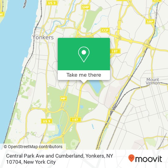 Central Park Ave and Cumberland, Yonkers, NY 10704 map