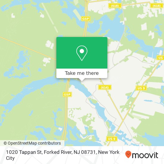 Mapa de 1020 Tappan St, Forked River, NJ 08731