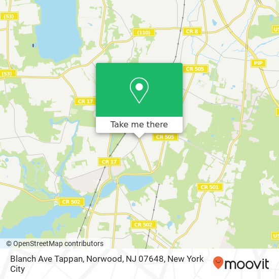 Mapa de Blanch Ave Tappan, Norwood, NJ 07648