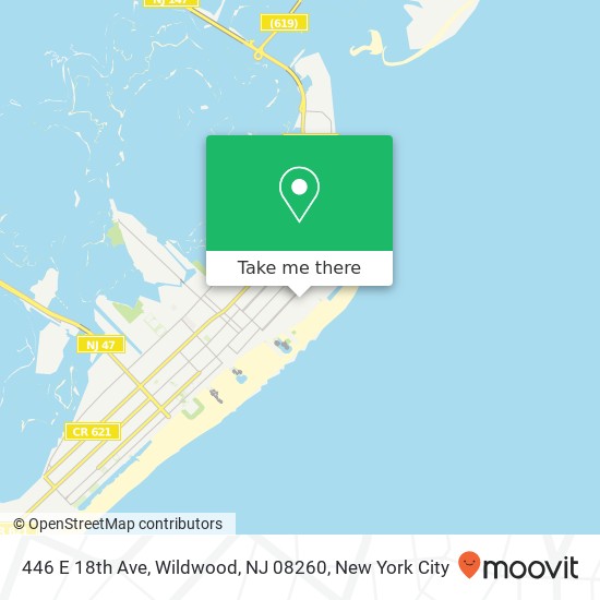 Mapa de 446 E 18th Ave, Wildwood, NJ 08260