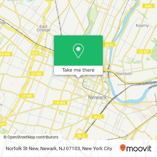 Mapa de Norfolk St New, Newark, NJ 07103