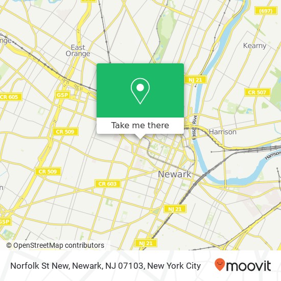 Norfolk St New, Newark, NJ 07103 map