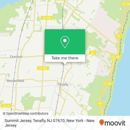 Mapa de Summit Jersey, Tenafly, NJ 07670