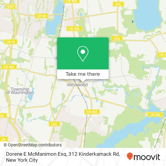 Dorene E McManimon Esq, 312 Kinderkamack Rd map