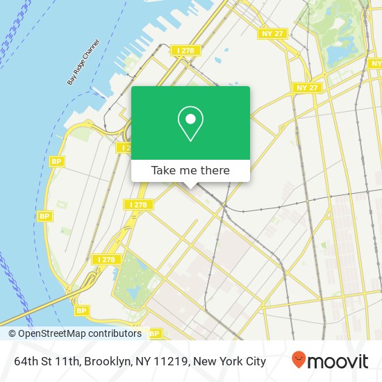 64th St 11th, Brooklyn, NY 11219 map