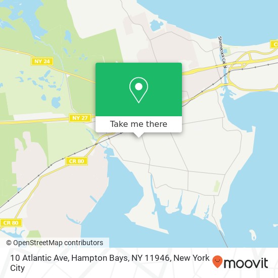 Mapa de 10 Atlantic Ave, Hampton Bays, NY 11946