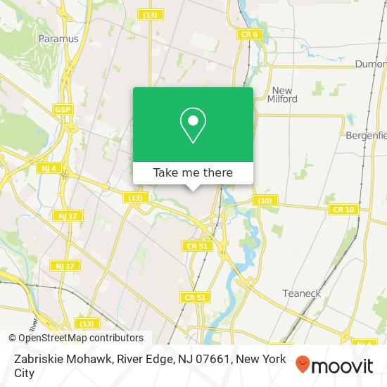 Mapa de Zabriskie Mohawk, River Edge, NJ 07661