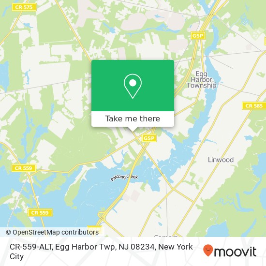 Mapa de CR-559-ALT, Egg Harbor Twp, NJ 08234