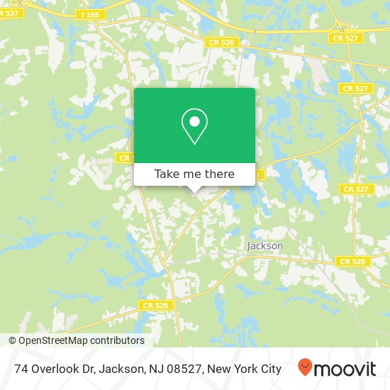 Mapa de 74 Overlook Dr, Jackson, NJ 08527